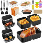 Moule Silicone Air Fryer pour Ninja Foodi FlexDrawer 10.4 L AF500EU, 24 Pièces Silicone Accessoires Air Fryer pour Friteuse, AF5