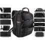 Sac à outils 66 poches, sac à dos robuste pour électriciens, construction, hommes