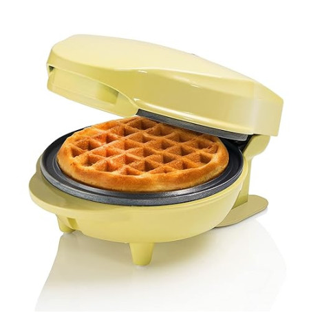 Bestron Mini gaufrier pour gaufres classiques, Petit gaufrier avec revêtement anti-adhésif, pour les anniversaires d'enfants, le