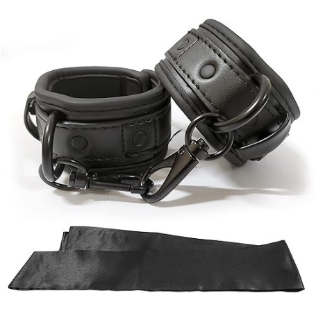 Surus Equipment Menottes réglables en simili cuir, accessoire élégant pour l'intimité et la complicité, doux, durables et sûres