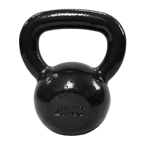 Amazon Basics Kettlebell - Poids d'Entraînement en Fonte avec Poignée Large Texturée - Finition Peinte - Noir