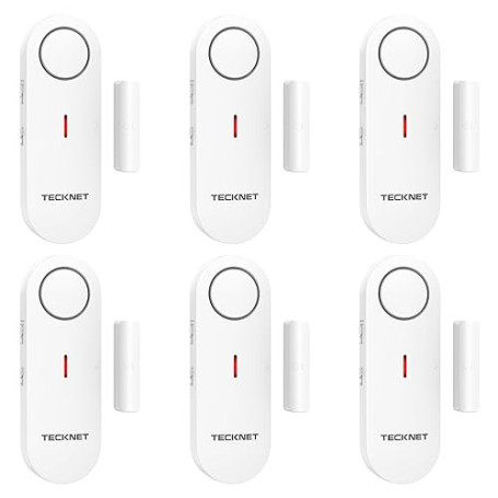TECKNET Alarme Porte et Fenêtre sans Fil, Alarme et Carillon 2 en 1, Contrôle du Volume à 3 Niveaux, Systeme Alarmes Maison, Ala