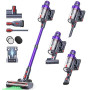 SMOTURE 600W 50KPa Aspirateur Balai sans Fil, 65 Mins Aspirateur sans Fil Puissant avec Brosse Matelas, Charge Murale et Écran L