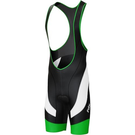 FDX Cuissard à Bretelles pour Homme, Cuissard de Cyclisme rembourré 3D avec Bretelles en Mesh, Poche zippée et Bandes antidérapa
