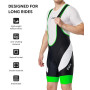 FDX Cuissard à Bretelles pour Homme, Cuissard de Cyclisme rembourré 3D avec Bretelles en Mesh, Poche zippée et Bandes antidérapa
