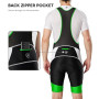 FDX Cuissard à Bretelles pour Homme, Cuissard de Cyclisme rembourré 3D avec Bretelles en Mesh, Poche zippée et Bandes antidérapa