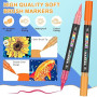 Lyuvie 220 Couleurs Feutre Acrylique,110 Pcs Acrylic Paint Marker Marqueur Peinture Acrylique Pointe Brush pour Roche Tissu Pier