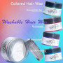 Coloration Temporaire Cheveux Cire de Couleur Cheveux Lavable pour Cosplay Halloween Fêtes Cire Colorante Cheveux