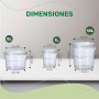 GROWMANIA Lot de 20 seaux en plastique transparent avec poignée 1 l – Boîte de rangement hermétique pour aliments, liquides et p
