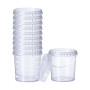 GROWMANIA Lot de 20 seaux en plastique transparent avec poignée 1 l – Boîte de rangement hermétique pour aliments, liquides et p