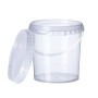 GROWMANIA Lot de 20 seaux en plastique transparent avec poignée 1 l – Boîte de rangement hermétique pour aliments, liquides et p