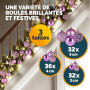 Lot de 100 Boules de Noël en Plastique Robuste Décoration de Noël intérieur extérieur Décoration pour Sapin Rose