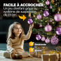 Lot de 100 Boules de Noël en Plastique Robuste Décoration de Noël intérieur extérieur Décoration pour Sapin Rose