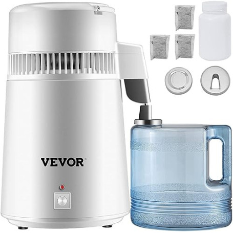 BuoQua Distillateur d'eau 750 W,Distillateur d'acier inox 4 L,Distillateur d'eau pour les laboratoires/les hôpitaux/les clinique