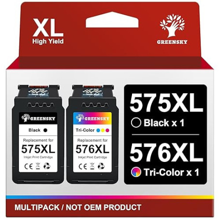 GREENSKY PG-575XL CL-576XL Cartouches d'encre Remplacement pour Canon 575 et 576 575XL 576XL Noir et Couleur pour Canon PIXMA TR