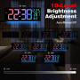 Horloge Murale Numérique LED 16,5'' avec Télécommande, Luminosité Automatique, Heure d'Été, Température, Date, Jour, Double Alar