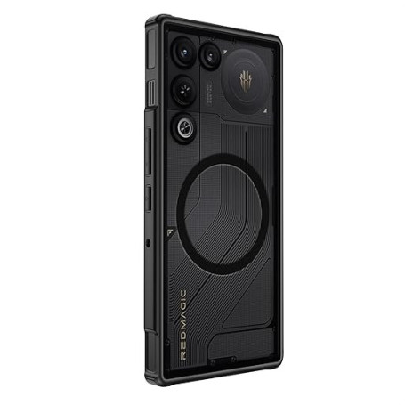 GIOPUEY Coque Magnétique pour Nubia Red Magic 11 Air, Compatible avec MagSafe, Arrière Mat PC + TPU Housse Etui - Black