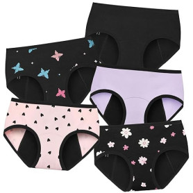 Soleurfe Culotte Menstruelle Adolescente Idéales pour Flux Tres Abondant Culotte Fille en Fibre de Bambou Réutilisable Lavable e