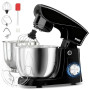 YASHE Robot Pâtissier 1500W, 4,5L + 5L Deux Bols en Acier Inoxydable, 10+P Vitesses, Tête Inclinable, Crochet à Pâte, Batteur &