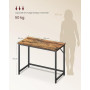 VASAGLE Bureau d'Ordinateur, Table, 50 x 100 x 76 cm, pour Bureau, Chambre, Salon, Cadre en Métal, Marron Rustique et Noir d'Enc