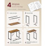 VASAGLE Bureau d'Ordinateur, Table, 50 x 100 x 76 cm, pour Bureau, Chambre, Salon, Cadre en Métal, Marron Rustique et Noir d'Enc
