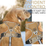 HEELE Harnais Chien, Harnais Anti Traction Réfléchissant Harnais pour Moyen Grand Chien avec Poignée Rembourrée, 1 Boucle sur la