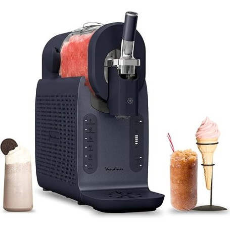 Moulinex Freezi, Machine à glaces et boissons glacées 16-en-1, Desserts glacés, Facile à utiliser, Grande capacité, MJ8024F0