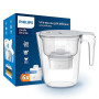 Philips Water Carafe filtrante avec 6 cartouches de remplacement, minuterie électronique, débit rapide, filtre le CHLORE, le CAL
