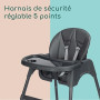 Bebeconfort Meely Plus, chaise haute bébé 2-en-1, 6 mois - 3 ans, coussin rembourré, chaise enfant légère (4 kg), repose-pieds e