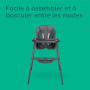 Bebeconfort Meely Plus, chaise haute bébé 2-en-1, 6 mois - 3 ans, coussin rembourré, chaise enfant légère (4 kg), repose-pieds e