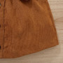 Geagodelia Ensemble de Vêtements Bébé Fille Enfant 2PCS Jupe à Boutons et Haut Pull Manches Longues en Tricot Côtelé à Volants T