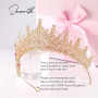 DRESHOW Couronne d'anniversaire pour Femmes Tiare de Cristal pour Filles Accessoires de Cheveux Tiare de Mariage Couronne de Pri