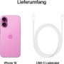 Apple iPhone 16, 128GB, Rose (Reconditionné)