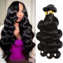 Tabobuii Tissage Naturel Cheveux Humain Brésiliens Vierges 100% Non Traités - Body Wave Human Hair 3 Bundles 16 18 20 Pouces - E