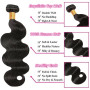 Tabobuii Tissage Naturel Cheveux Humain Brésiliens Vierges 100% Non Traités - Body Wave Human Hair 3 Bundles 16 18 20 Pouces - E