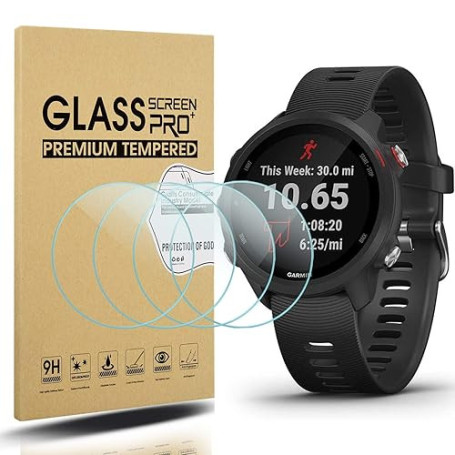 Diruite 4 Pièces pour Garmin Forerunner 245/245 Music/Forerunner 645/645 Music/Forerunner 55/45/45S Protection Écran,HD Verre Tr
