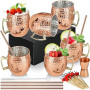 SuproBarware [Coffret Cadeau] Moscow Mule Lot de 6 Tasses en cuivre 540 ML en Acier Inoxydable plaqué cuivre Fait à la Main avec