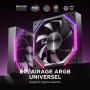 AsiaHorse Nyota Ventilateur PC 120MM ARGB [Lot de 3] [HDB] Ventilateur RGB 2000 RPM/61.5 CFM/2,16 MMH2O 5V 3PIN ARGB et ventilat