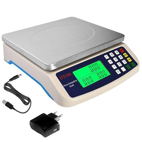 Balance Commerciale Poids-Prix 40kg / 1g, Balance de Marché Professionnelle avec Fonction Comptage, Idéale pour Cuisine de Resta
