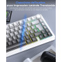 OMOTON Capuchons de Touches en Français, Cherry Profil 127 Touches PBT avec extracteur de Touches, Gravur Latéral pour MX Switch