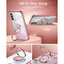XYZ Coque pour Samsung Galaxy A54 5G Con Cordon, Mignonne et Luxueuse, Double Anneau Motif Cœur d'amour pour Femmes et Filles, P