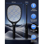 YISSVIC Raquette Electrique Insectes, 4000 V Raquette Anti Moustique Electrique Tapette à Mouches Rechargeable avec Lumière LED