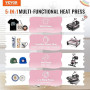 VEVOR Presse à Chaud 8-en-1, Plaque Chauffante 38x38 cm, Machine de Sublimation Textile avec Presse à Tasses 89 cL, Pivotant à 3