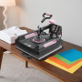 VEVOR Presse à Chaud 8-en-1, Plaque Chauffante 38x38 cm, Machine de Sublimation Textile avec Presse à Tasses 89 cL, Pivotant à 3