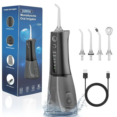 SURFOU Jet Dentaire Hydropulseur Professionnel Water Flosser for Teeth, Hydropulseurs Et Irrigateurs Nettoyage Dents Jet D'eau,
