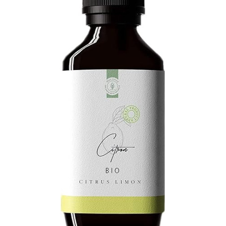 50ml Huile essentielle de Citron BIO (Citrus limon Osbeck) - Cultivée en Italie - 100% Pure, Naturelle et Biologique - Embouteil