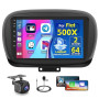 Inefala 2G+64G Poste Radio pour Fiat 500X 2014-2020, 9'' Android 15 Ecran avec sans Fil Carplay/Android Auto Lien Miroir GPS Rad