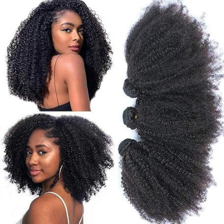 Tissage Naturel Cheveux Humain Afro Kinky Curly Human Hair 3 Bundles Meche Brésilienne Tissage Cheveux Naturels Bouclés Couleur