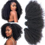 Tissage Naturel Cheveux Humain Afro Kinky Curly Human Hair 3 Bundles Meche Brésilienne Tissage Cheveux Naturels Bouclés Couleur