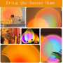 Lampe Coucher de Soleil, Sunset Lamp avec USB, Lumière Arc-en-Ciel Veilleuse LED Réglable en Hauteur 24 Couleurs 4 Modes dynamiq